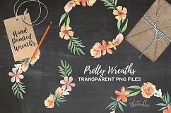 Autumnal Watercolor Floral Wreath Garlands Flowers Red Peach Product Image 4