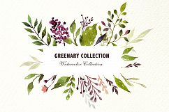 Watercolor floral green elements Product Image 5