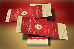 Red Gold Anniversary Gala Ticket Template Product Image 1