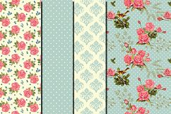 Shabby chic pink roses seamless digital paper pack Product Image 4