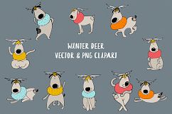Winter deer Vector and png clipart Christmas elements Product Image 1