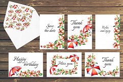 Red and white petunias and umbrellas Product Image 5