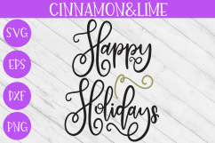 Happy Holidays Hand-Lettered Christmas Sign Svg Product Image 1