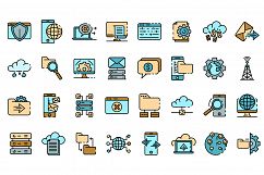 Hosting icons vector flat Product Image 1