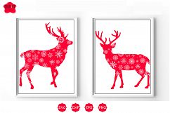 Snowflake Christmas deer SVG Product Image 1