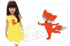 Fox Machine Embroidery Design Animals 4 Sizes Product Image 1