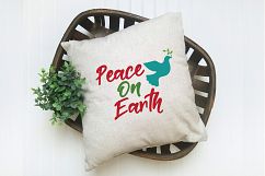 Peace on Earth SVG - Christmas SVG Cut File - DXF PNG EPS Product Image 2