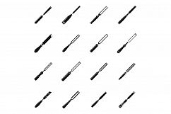 Chisel tool icons set, simple style Product Image 1