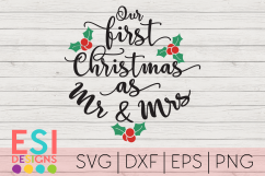 Christmas SVG |First Christmas as Mr and Mrs|SVG DXF EPS PNG Product Image 1