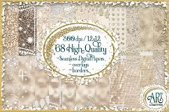 Champagne Ivory Gold Seamless Digital Papers,Border,Overlay Product Image 1