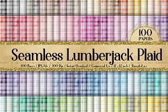 100 Seamless Watercolor Lumberjack Plaid Digital Papers Product Image 1