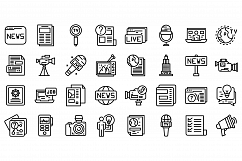 Reportage icons set, outline style Product Image 1