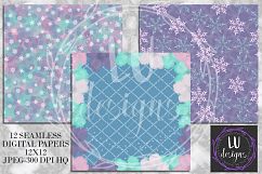 Winter Flowers Digital Papers, Winter Backgrounds Product Image 5