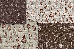 Rustic Christmas Burlap digital paper pack Product Image 5