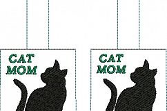 ITH Cat Mom Hand Sanitizer Holder- Snap Tab (5x7 Hoop) - Machine Embroidery Product Image 4