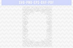Floral Frame SVG Cut File, Wedding Flower Papercut, DXF, PDF Product Image 3