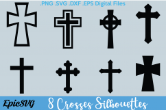 Religion Crosses | .SVG .DXF | Vector Clipart Silhouette Digital Download Cricut Religious Symbols Product Image 1