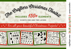 The Crafters Christmas Toolkit - 150+ Christmas Design Elements - SVG DXF EPS - Cricut &amp; Silhouette - clean cutting files Product Image 1