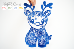 Christmas Reindeer paper cut SVG DXF EPS files Product Image 3