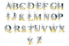 Dreamlike Floral Watercolor Alphabet Gold Touched Product Image 4