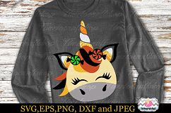 SVG, Eps, Dxf &amp; Png Files For Halloween Unicorn Bundle Product Image 4