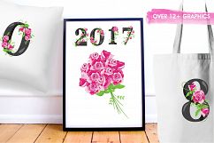 Floral Numbers graphics and illustrations Product Image 5