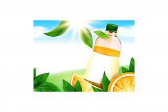 Orange Juice Drink Creative Promo Banner Vector Product Image 1