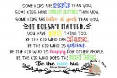 Be the Nice Kid quote svg CUT file for classroom hall decal Product Image 1