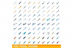 100 tool icons set, cartoon style Product Image 1