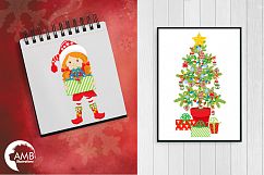 Christmas Girls, winter girls clipart, graphics, illustrations AMB-1519 Product Image 5