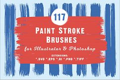 117 Paint Stroke Brushes for Illustrator &amp; Photoshop Product Image 1