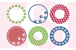 Paw Print Circle Monogram Frame Designs Product Image 1