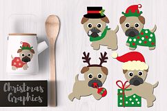 Christmas Pugs Graphics and Illustrations Product Image 1