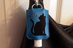 ITH Cat Mom Hand Sanitizer Holder- Snap Tab (5x7 Hoop) - Machine Embroidery Product Image 3