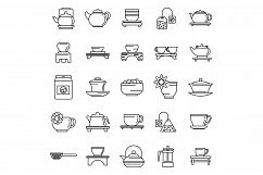 Culture tea ceremony icons set, outline style Product Image 1
