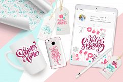 Spring vector lettering &amp; floral greeting card Product Image 4
