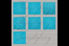 16 Blue Glitter Christmas Printable Digital Papers 12 inch Product Image 7