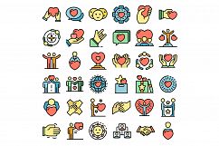Friendship icons vector flat Product Image 1