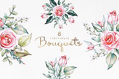 Pink Roses Watercolor Bundle Product Image 4