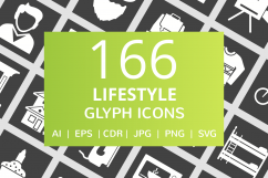 166 Lifestyle Glyph inverted Icons Product Image 1