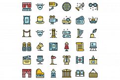Theater museum icons set vector flat Product Image 1