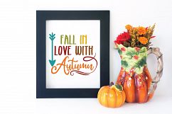 Fall in Love with Autumn - Fall SVG Cut File - DXF EPS PNG Product Image 3
