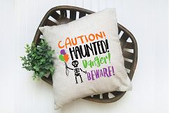 Caution Haunted Danger Beware SVG Cut File - Halloween SVG Product Image 6