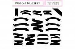 Ribbon Banners SVG text banners svg cutting files Cricut and Silhouette SVG dxf png jpg included. Flags and Ribbons cutting files Product Image 1