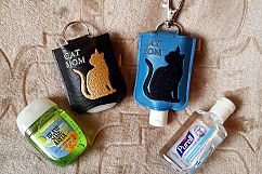 ITH Cat Mom Hand Sanitizer Holder- Snap Tab (5x7 Hoop) - Machine Embroidery Product Image 5