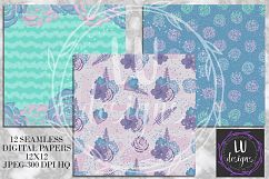 Winter Flowers Digital Papers, Winter Backgrounds Product Image 4