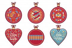 Christmas decorations. Bundle. Xmas characters &amp; decorative elements. Clipart &amp; Lettering. EPS, AI, JPEG, PNG. Product Image 5