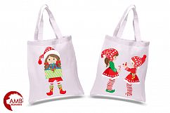Christmas Girls, winter girls clipart, graphics, illustrations AMB-1519 Product Image 2