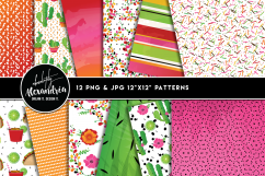 Taco Bout A Fiesta Clipart Graphics &amp; Digital Paper Patterns Bundle Product Image 2