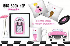 50s Sock Hop Clipart Graphics Collection Product Image 3